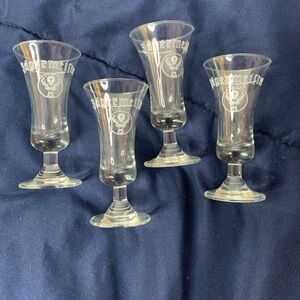 Jäegermeister shot glasses (set of 4) fluted stemmed 2cl